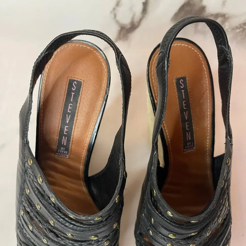 Steve by Steven Madden Breannaa Slingback Espadrille Wedge Sandals 9.5